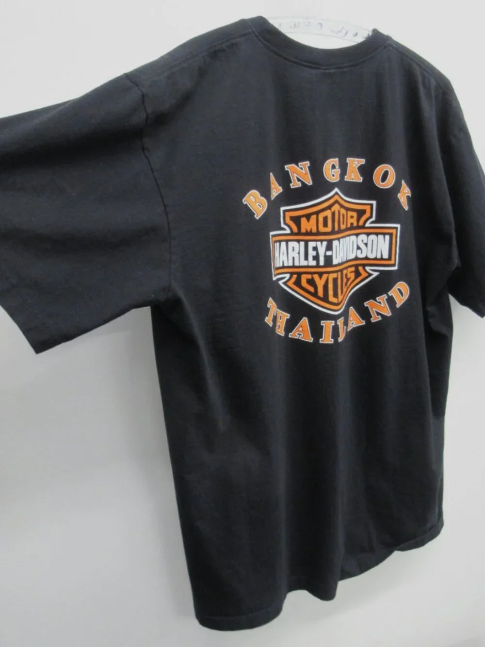 HARLEY-DAVIDSON T-SHIRT BANGKOK THAILAND MENS XXL BLUE EAGLE BAR & SHIELD BLACK